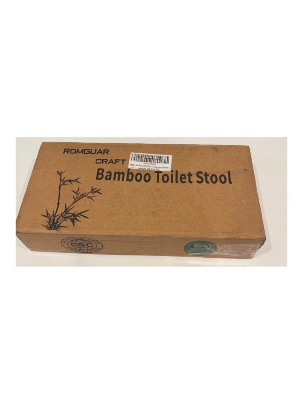 ROMGUAR CRAFT Bamboo Toilet Stool (White)